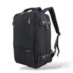ORMI 5556 Σακίδιο Πλάτης Ταξιδιού Καμπίνας 43x30x20cm (+5cm) για Laptop 15.6" Μαύρο