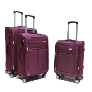 Jetbags RZ8026 Σετ Υφασμάτινες Βαλίτσες 3 Τεμαχίων Επεκτεινόμενες με Ρόδες 360° & Κλειδαριά Ασφαλείας