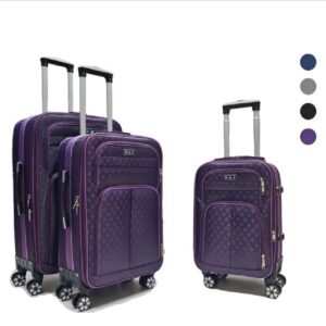 R&J 510-2 Σετ Βαλίτσες 3 Τεμαχίων (20-24-28”) – Υφασμάτινες με Ρόδες 360° για Ταξίδια & Cabin