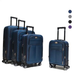R&J 510-4 Σετ Βαλίτσες 4 Τεμαχίων (18-22-26-30”) – Υφασμάτινες με Ρόδες 360° για Ταξίδια & Cabin